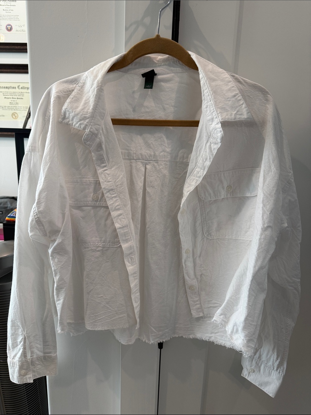 wild fable White Cropped Button-Front shirt